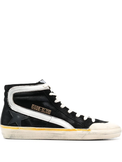 Golden Goose Slide Penstar 高帮运动鞋 In Black Silver White