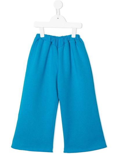 Eshvi Kids' Wide-leg High-waist Trousers In Blue