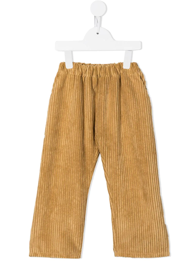 Eshvi Kids' Elasticated Corduroy Trousers In Brown