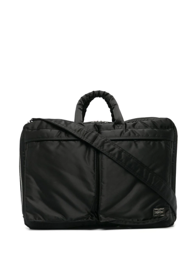 Porter-yoshida & Co Pocket-detailed Padded Briefcase In Black