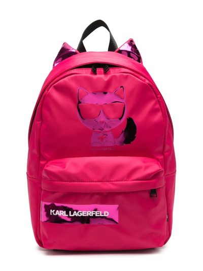 Karl Lagerfeld Kids' Choupette Cat Ears Backpack In Pink