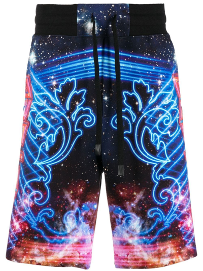 Versace Jeans Couture Graphic-print Track Shorts In Black