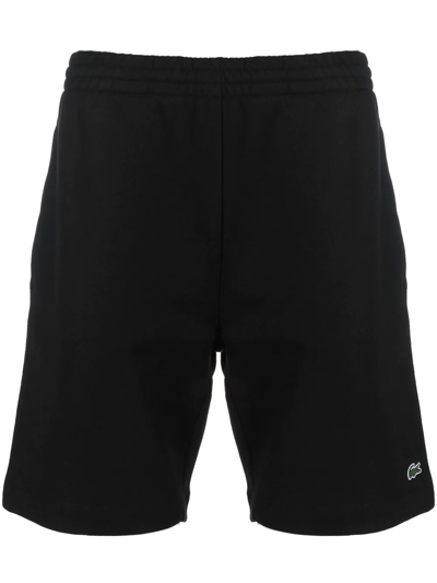 Lacoste Logo-patch Track Shorts In Black