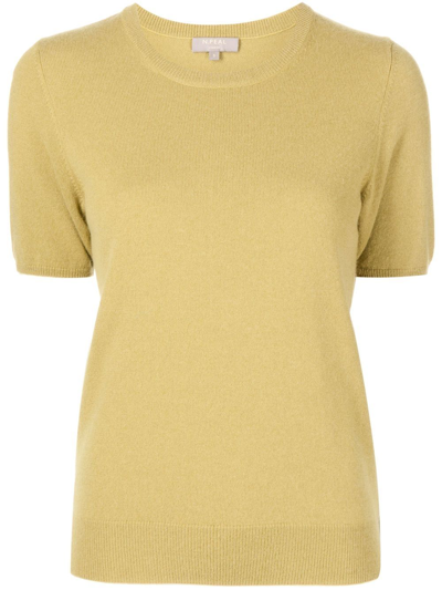 N.peal Short-sleeve Cashmere Top In Green