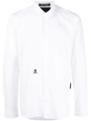 Philipp Plein Embroidered-skull Button-up Shirt In White