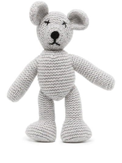 N•peal Knitted-cashmere Soft Bear In Grey