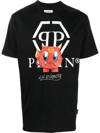 Philipp Plein Monster Logo Graphic T-shirt In Black