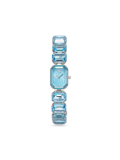 Swarovski Octagon Cut Quartz Watch In Blue