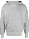 Saint Laurent Ysl Universite Distressed Grey Hoodie In Grey