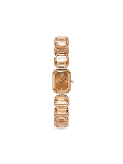 Swarovski Octagon Cut Quartz Bracelet In Brown