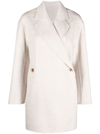 By Malene Birger Off-white Ayvian Double-breasted Coat In Beige