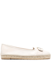 Ferragamo Vara Buckle-detail Espadrilles In Neutrals