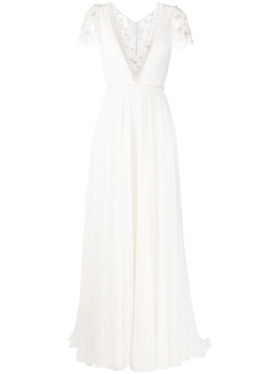 Jenny Packham Polka-dot Mesh Bridal Gown In White