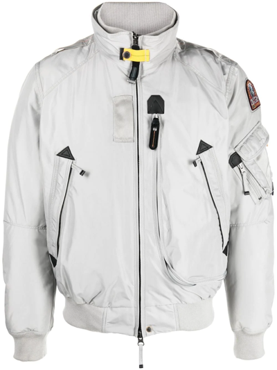 Parajumpers Logo-patch Bomber Jacket In Grey