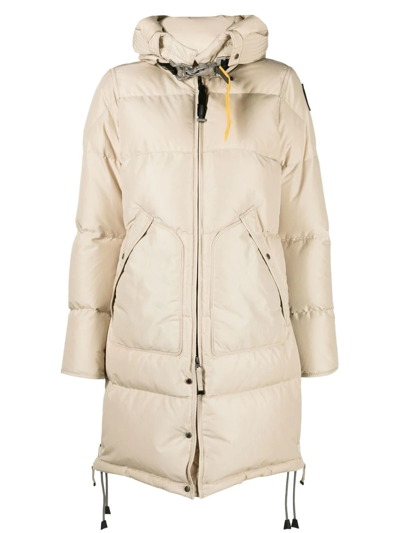 Parajumpers Zip-up Hooded Puffer Coat In Neutrals
