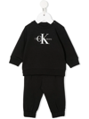 Calvin Klein Black Tracksuit With Logo For Baby In Beh Ck Black