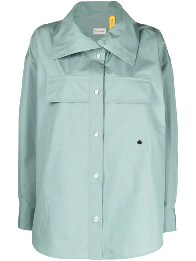 Moncler Logo-patch Detail Shirt In Green