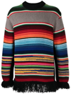 Junya Watanabe Striped-knit Crew-neck Jumper In Multicolour