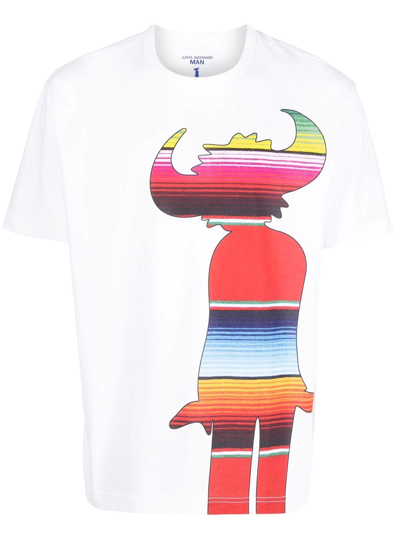 Junya Watanabe Graphic-print Crew-neck T-shirt In White