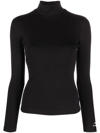 Balenciaga Long-sleeve Turtleneck Top In Black
