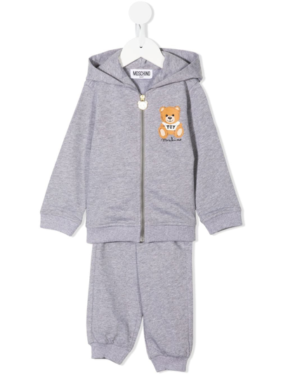 Moschino Babies' Teddy Bear-print Tracksuit Set In Grey