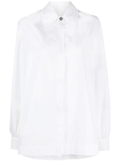 Jil Sander Pointed-collar Long-sleeve Shirt In Weiss