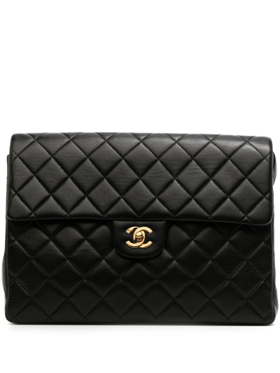 Pre-owned Chanel 1995 Classic Flap Backpack In Black