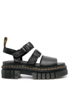 Dr. Martens Ricki Leather 3-strap Platform Sandal In Black