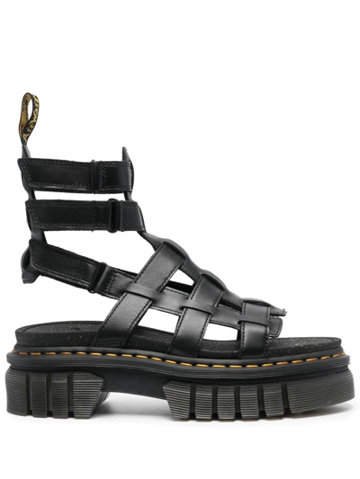 Dr. Martens Ricki Leather Platform Gladiator Sandal In Black