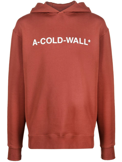 A-cold-wall* Logo-print Pullover Hoodie In Brown