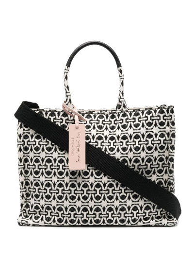Coccinelle Never Without Monogram Tote Bag In Black