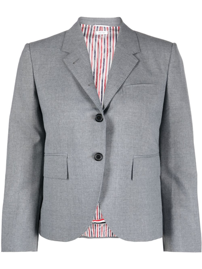Thom Browne Shrunken-fit Cropped Blazer In Grey