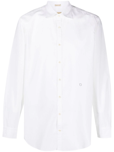 Massimo Alba Spread-collar Long-sleeved Shirt In White