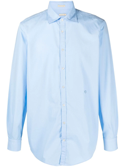 Massimo Alba Spread-collar Long-sleeved Shirt In Blue