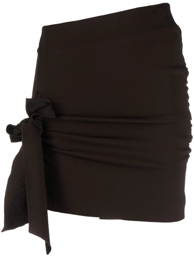 Blumarine Bow-detail Mini Skirt In Brown