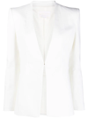 Genny Long-sleeve Wool-silk Blazer In White