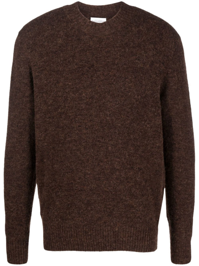 Ballantyne Marl-knit Crew Neck Sweater In Brown