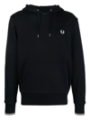 Fred Perry Logo Hoodie In Blue