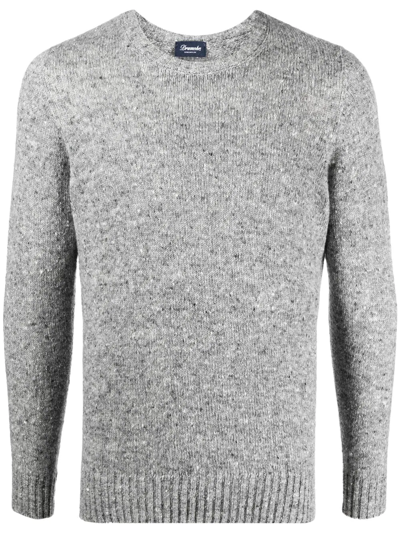 Drumohr Round Neck Long Sleeves Sweater In Gray