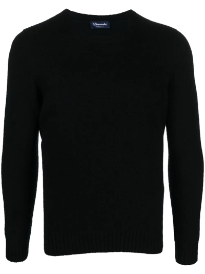 Drumohr Crew-neck Wool Jumper In Black