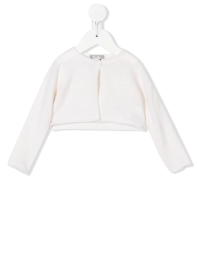 Il Gufo Babies' Wool Button-fastening Cardigan In White