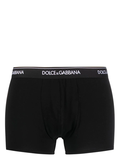 Dolce & Gabbana Two-pack Boxer Shorts In Black