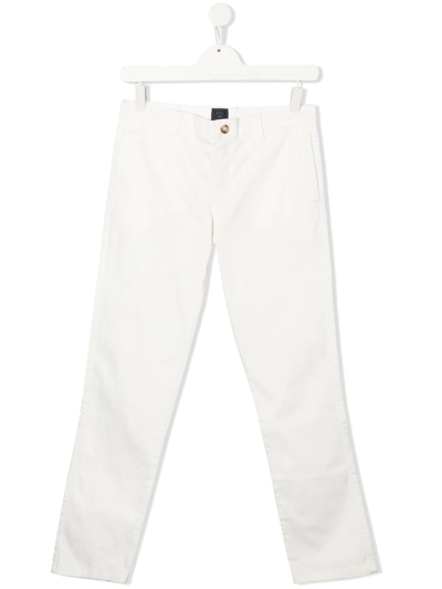 Fay Kids' 5-pocket Cotton Trousers In Cream