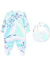 PUCCI JUNIOR ABSTRACT-PRINT RUFFLED BODYSUIT