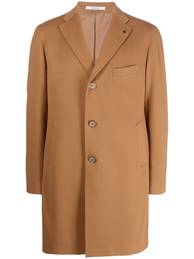 Tagliatore Single-breasted Wool-blend Coat In Brown