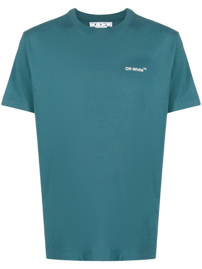 Off-white Chain-link Arrows-print T-shirt In Blue