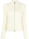 Off-white Knitted Zipped Cardigan In White