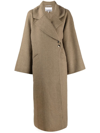 Ganni Recycled Wool-blend Coat In Green