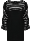 ALBERTA FERRETTI SHEER-STRIPED KNITTED TOP