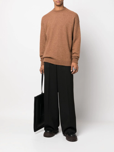 Laneus Crew-neck Jumper In Brown